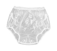 Oshhni Culotte de protection lavable et imperméable pour incontinence, couche confortable pour adultes, sous-vêtement à enfiler pour personnes âgées, Clear L