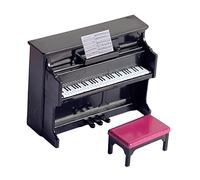 Oshhni Décoration Miniature Maison de Poupée avec Tabouret Instrument Musical Réaliste En Plastique Écologique Accessoire pour Enfant Mariage Salo, Noir