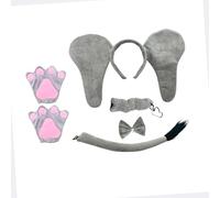 Oshhni déguisement d'éléphant : Bandeau décoratif, Nez, Queue et nœud Papillon pour fête et décoration, 5 Pièces