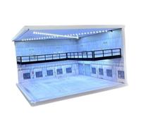 Oshhni Diorama 1/64, parking, modèle de garage avec éclairage, double couche, vitrine, boîte de rangement, vitrine LED, Style C