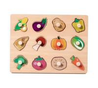 Oshhni en Bois à Chevilles, Planche de Correspondance des Formes, Dessin animé interactif, éducatif en Bois, Jouet éducatif pour Enfants, Légume