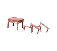 Oshhni Ensemble bureau et chaise pour maison poupée, design rétro, collection cadeau, mobilier miniature simulation pour décorations Noël, Non Peint