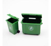 Oshhni Ensemble de 2 Mini-bennes à Ordures pour Maison de Poupée avec Couvercles Ouvrants, Roues, Panneaux Droits, Impression Nette, Installation Facile, Gai, 2 pièces