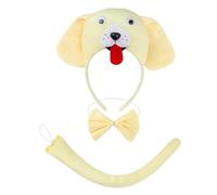 Oshhni Ensemble de serre-tête et nœud pour animaux, cerceau à cheveux, accessoires de costume pour déguisement, Jaune