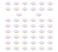 Oshhni Éventails pliants en papier vierge, 50 pièces, pour jeu de coloriage, bricolage, artisanat pour enfants, Définir un