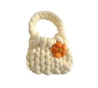 Oshhni Femmes Crochet Sac Under Arm Sac Sochette décontractée Légnelle légère Sacche à Main tissée à la Main pour Le Travail Summer en Plein air, Blanc