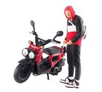 Oshhni Figures Diorama Figurines Conducteur Homme Accessoires Micro 1/64 Modèle Miniatures Architecture Résine Détail Raffiné Convient pour, Noir Rouge