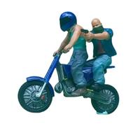 Oshhni Figurine de motard masqué à l'échelle 1:64, idéale pour la reproduction de maquettes de bâtiments et de projets architecturaux, Bleu