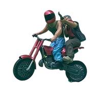 Oshhni Figurine de motard masqué à l'échelle 1:64, idéale pour la reproduction de maquettes de bâtiments et de projets architecturaux, Rouge
