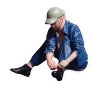 Oshhni Figurine féminine miniature au 1/64, simulation peinte, figurine de personnage miniature pour diorama, décoration de micro-, Nouer Ses Lacets