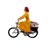Oshhni Figurine miniature de cycliste féminine à l'échelle 1:64, en résine, pour la création de décors de gare ou de trains miniatures.