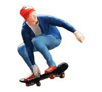 Oshhni Figurine miniature de skateur à l'échelle 1:64, peinte à la main, pour jouer à un jeu de construction de train miniature.