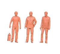 Oshhni Figurine miniature debout en 3 pièces, modèle artisanal en résine, figurine architecturale pour aménagement de train, projets miniatures, 2.8 Cm