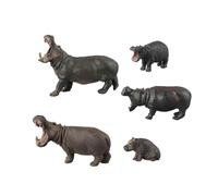 Oshhni Figurines d'hippopotame africain, 5 pièces, jouets, cadeau de vacances, Statue réaliste d'animaux sauvages, jouet de mammifère