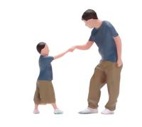 Oshhni Figurines miniatures à l'échelle 1/64 représentant un père et son fils, pour la création dioramas réalistes, tables sable ou réseaux