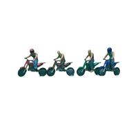 Oshhni Figurines miniatures de motards et à l'échelle 1/64, idéales pour décorer des bâtiments et des micro-, 4 Pièces