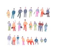 Oshhni Figurines miniatures, dioramas, accessoires décoratifs pour maison de poupée, ornements, petits décors, maquettes, figurines pour scènes miniatures, 26 Pièces de 25 Mm