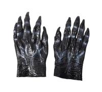 Oshhni Gants de Costume de, Gants de Monstre, Accessoire de Costume de fête, Ongles Longs Noirs, Pattes avec Griffes, Mains de Loup, Jeu de rôle, Style b