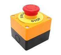 Oshhni Interrupteur d'arrêt d'urgence à bouton-poussoir avec boîtier, trou unique, pièces de réparation, AC660 V, panneau rouge
