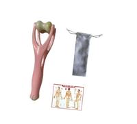 Oshhni Jade Roller Massage Doigts Outils Massage Articulaire Main Adulte Rouleau Double Compact Jade Pp Fonction Relaxant Adapté Bureau Maison Musicien, Rose