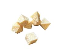 Oshhni Jeu de dés de jeu de 7 pièces, jeu de dés, jouets de divertissement, aide pédagogique au comptage des mathématiques, dés polyédriques pour jeu de, jaune