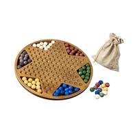 Oshhni Jeu de société familial traditionnel de dames chinoises fait à la main avec pochette de rangement Cadeaux de vacances Jeux de société familiaux, Perles En Bois