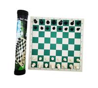 Oshhni Jeu d'Échecs Familial Kit de Jeu Complet avec Tapis Roulable Jeu de Stratégie Compact et Léger Livré avec un Contenant de Rangement pour Soirées, 43cmx8cmx8cm