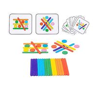 Oshhni Jouet éducatif avec 18 cartes Montessori Jouets pour 3 4 5 ans Enfants et tout-petits Jouets sensoriels Enfant Coloré Bâtons Puzzle pour Préscolaire