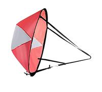 Oshhni Kayak Sail Pliable avec Fenêtre Transparente Voile de Kayak Repliable Kit Voile pour Planche à Pagaie Accessoire Instantané Portatif en PVC Solide, Rouge