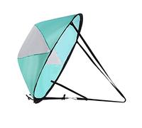 Oshhni Kayak Sail Pliable avec Fenêtre Transparente Voile de Kayak Repliable Kit Voile pour Planche à Pagaie Accessoire Instantané Portatif en PVC Solide, Bleu Clair