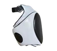 Oshhni Kickboxing Cuisse Coussin Jambe Kick Pad Cuir protéger Body Protecteur pour la Boxe entraîneur d'entraîneur d'entraînement Combattant, Argent Gauche