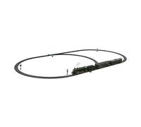 Oshhni Locomotive à vapeur miniature avec fumée, lumières et sons, train électrique miniature avec rails, idéal pour un anniversaire d'enfant, Vert