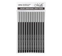 Oshhni Lot 12 Pcs Crayon Eyeliner Blanc Doux Maquillage Plus Grand Yeux PURE Blanc Highlight, Noir