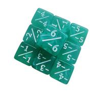 Oshhni Lot de 10 dés de comptage carrés éducatifs, symboles d'addition et de soustraction, en acrylique, pour l'enseignement des mathématiques, dés, Vert