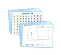 Oshhni Lot de 10 tableaux numériques, jeu d'addition et de soustraction, affiche mathématique, petit tableau blanc pour l'école maternelle et le CP