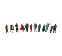Oshhni Lot de 12 figurines miniatures à l'échelle 1:87, accessoires photo, cadeaux, figurines pour dioramas, maquettes pour réseaux ferroviaires