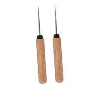 Oshhni Lot de 2 Aiguilles à Coudre Le Cuir, Stylet Portable antidérapant avec Manche en Bois, pour la Confection de Semelles en Cuir, la Couture et la