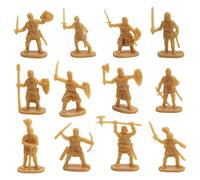 Oshhni Lot de 200 Figurines En Plastique Représentant Des Chevaliers Médiévaux, Des et Des épéistes, dans Une Scène de Bataille. Cadeau Idéal, Or