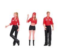 Oshhni Lot de 3 figurines à l'échelle 1/64 représentant des employés de station-service, pour projets de bricolage, accessoires de cinéma, dioramas de, Rouge
