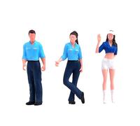 Oshhni Lot de 3 figurines à l'échelle 1/64 représentant des employés de station-service, pour projets de bricolage, accessoires de cinéma, dioramas de, Bleu