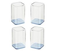 Oshhni Lot de 4 vitrines transparentes en acrylique transparent, multifonctions, anti-poussière, pour objets de collection et mini jouets, Bleu