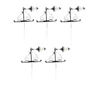 Oshhni Lot de 5 mini-appliques murales LED à l'échelle 1/87 pour décorer un micro- miniature avec de la mousse, idéal pour les jardins féeriques, Noir