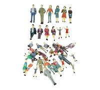 Oshhni Lot de 50 figurines miniatures pour maison de poupée, échelle 1/36, pour collection de cadeaux, scènes de ville miniatures, fournitures de diorama