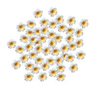 Oshhni Lot de 50 fleurs artificielles de Plumeria décoratives, accessoires pour couronnes, pinces à cheveux en mousse florale pour mariage à la plage, Diamètre 4 Cm