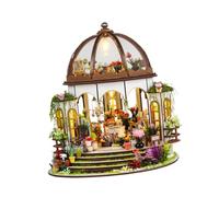 Oshhni Maison de poupée miniature à faire soi-même, puzzle en bois 3D, jouet artisanal fait à la main, kit de maison de jardin miniature avec lumière, Cours d'anglais