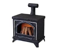 Oshhni Maison de poupées miniature avec cheminée LED 1:12, décoration vintage en résine