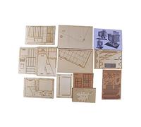 Oshhni Maquette de Maison En Bois à L'échelle 1/35, Puzzle En Bois, Kit D'architecture pour Projets de Bricolage, Sans Socle