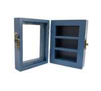 Oshhni Mini bibliothèque d'ornement, vitrine de livre vide en bois, bureau créatif, bibliothèque de livres miniatures, décoration pour salon, Bleu