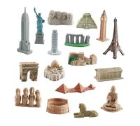 Oshhni Mini Kits de construction de monuments historiques, jouet d'apprentissage, Mini Figurines pour cadeau d'anniversaire, maison pour adultes, 17 pièces