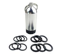 Oshhni Mini Porte-clés pour Bouteille de plongée, en Laiton Massif, Accessoires pour régulateur et Valve, 7,9 x 2,3 cm, Professionnel, avec 12 Joints, Argenté